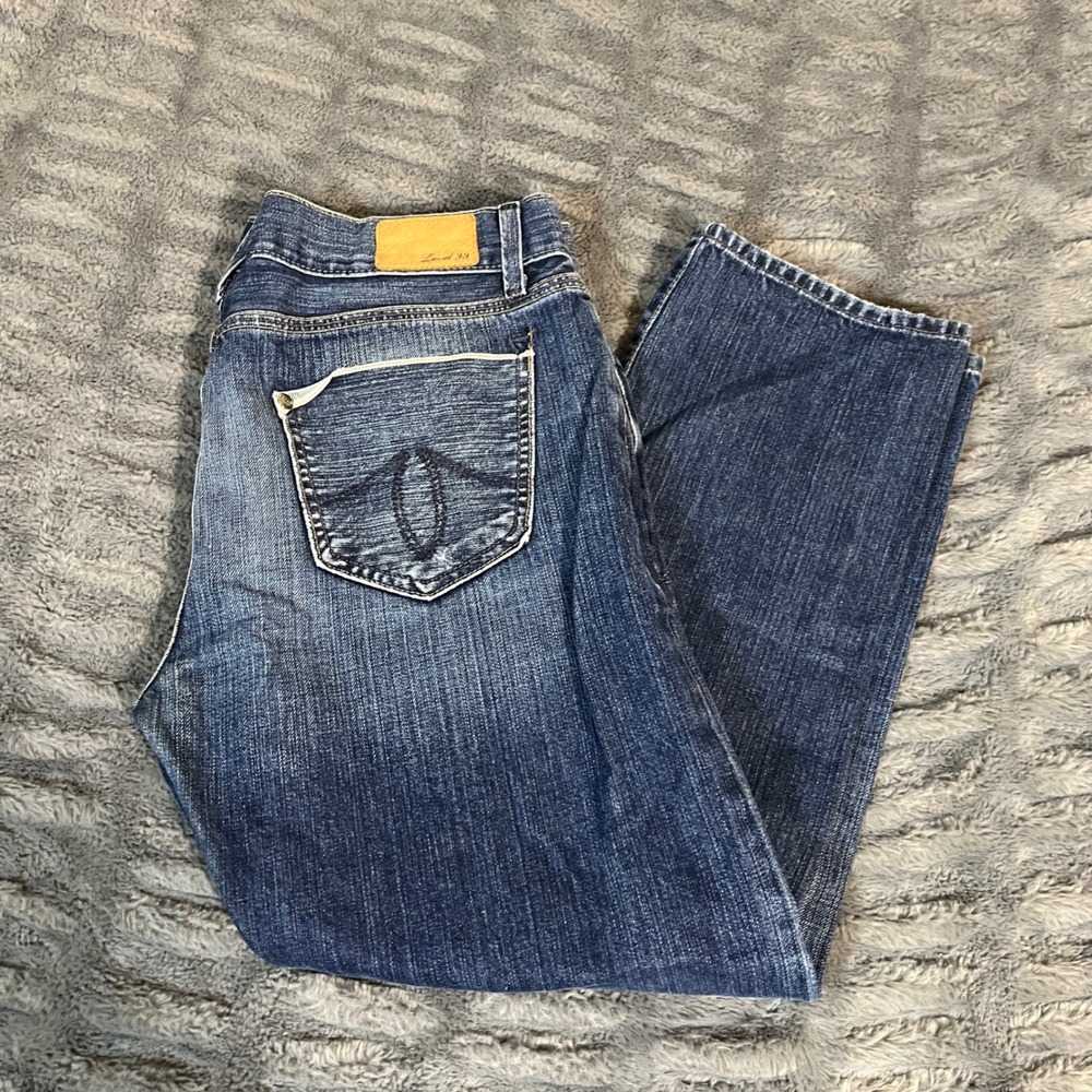 Level 99 Boyfriend Selvedge Jeans Distressed Blue Denim Women Size 28 Made USA‎